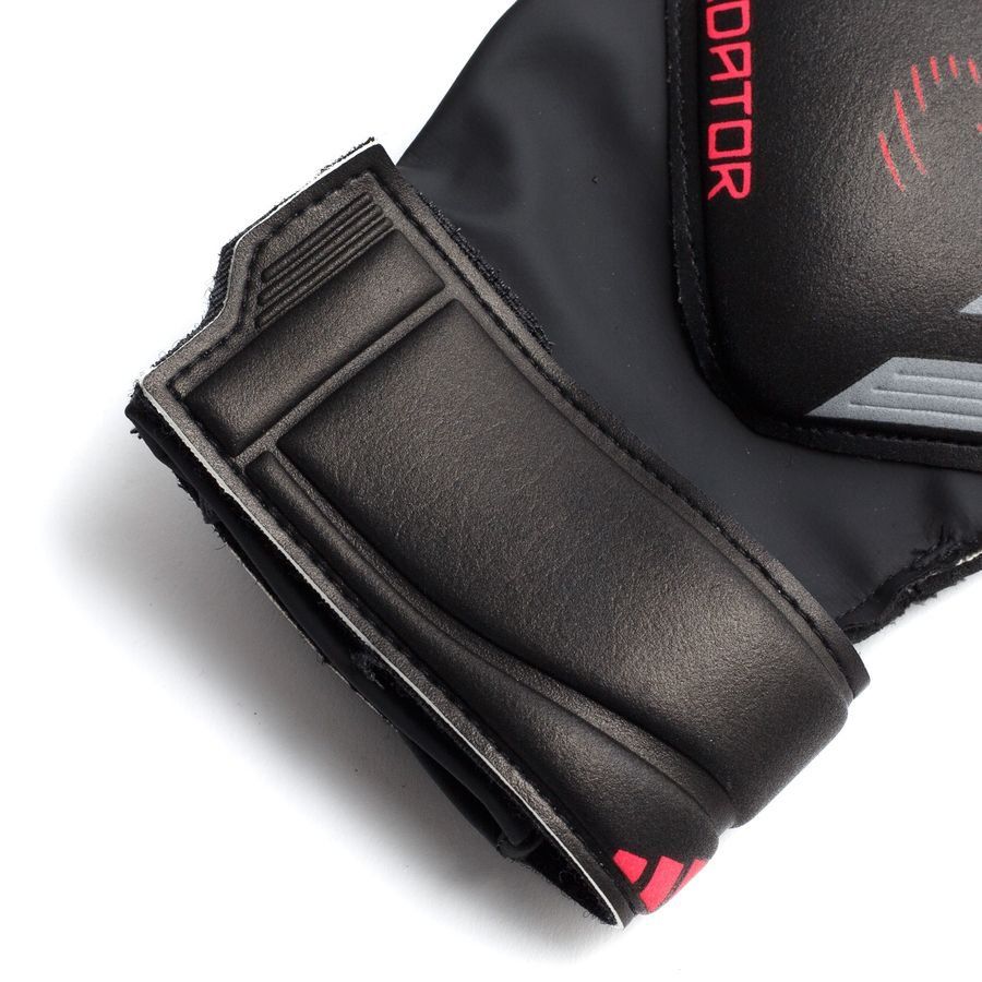 adidas Gants de Gardien Predator Match Fingersave Stealth Victory - Noir/Lucid Red Enfant