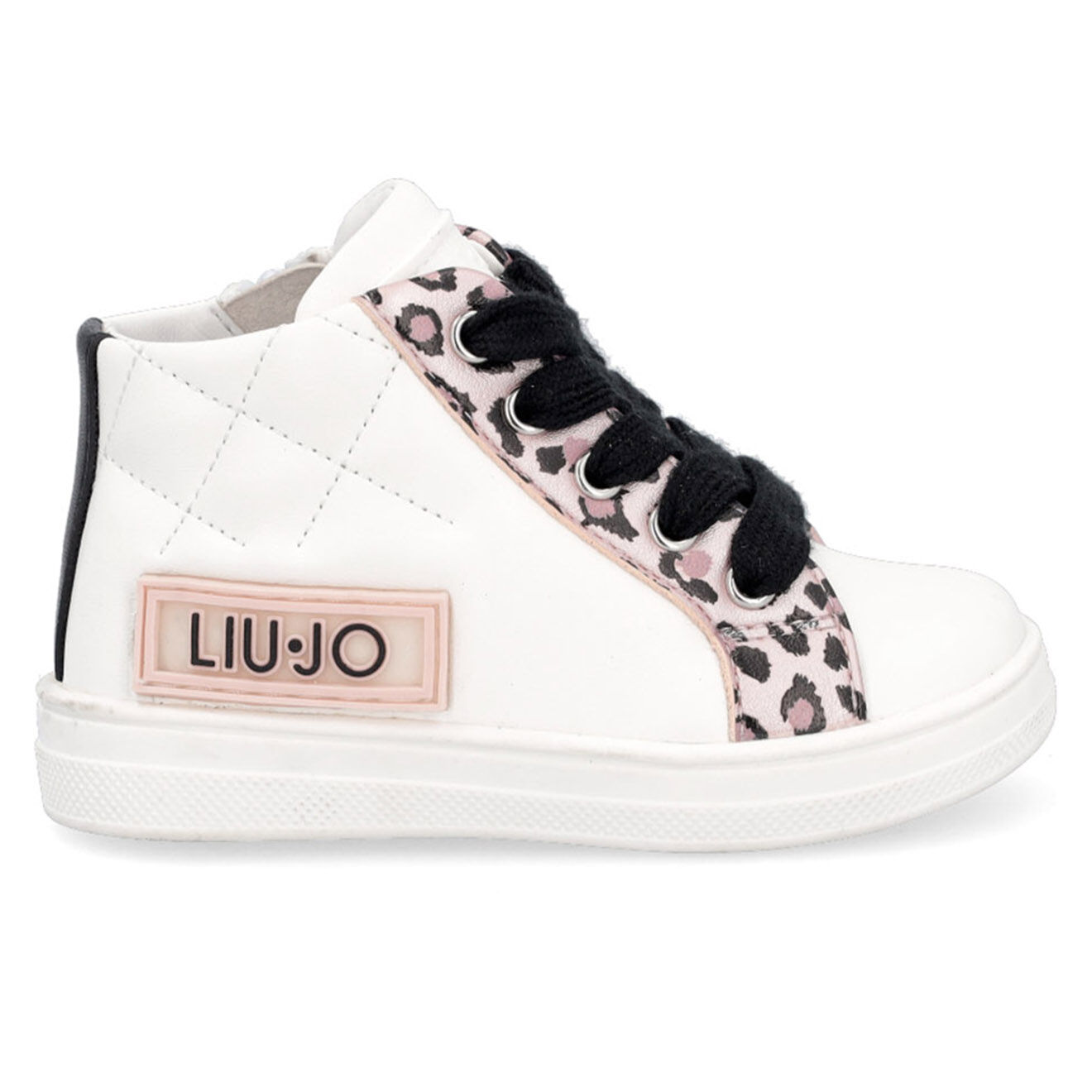 Liu-Jo Sneakers en Cuir Mini blanc/noir/rose