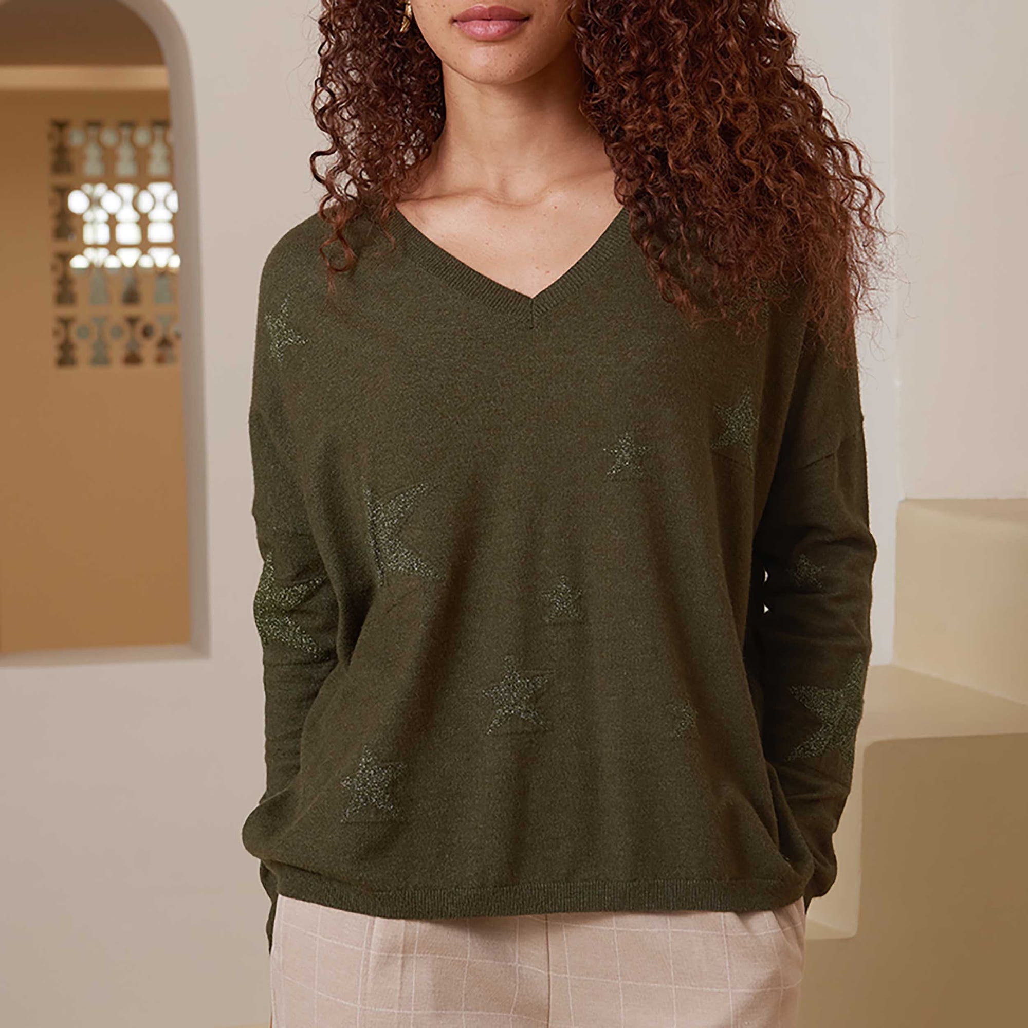 Pull Femme kaki