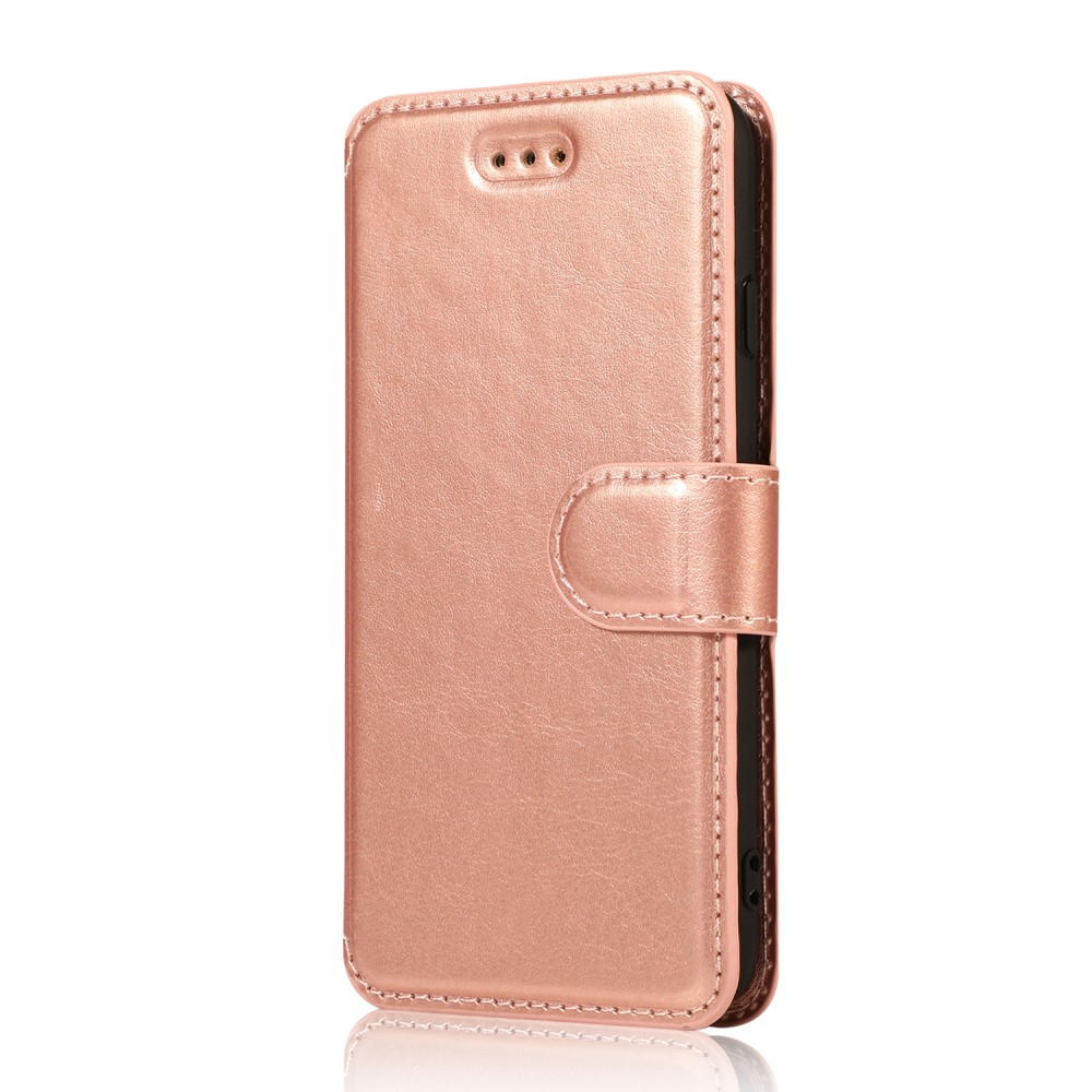 Apple iPhone SE (2022/2020) / 8 / 7 Leder Tasche Flip Cover mit Kartenfächer - Roségold