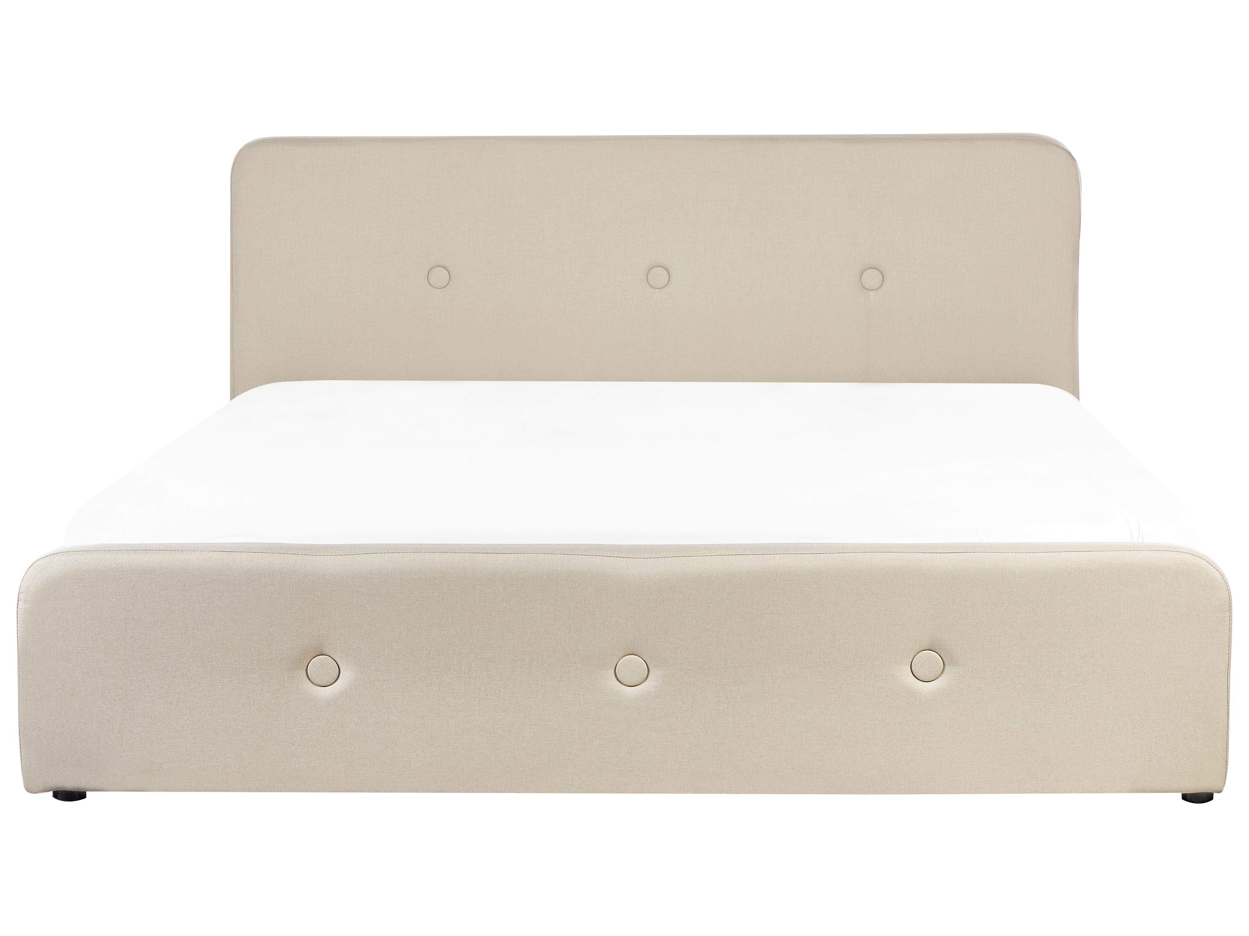 Bed met opbergruimte Kunstlinnen RENNES 180 x 200 cm Beige