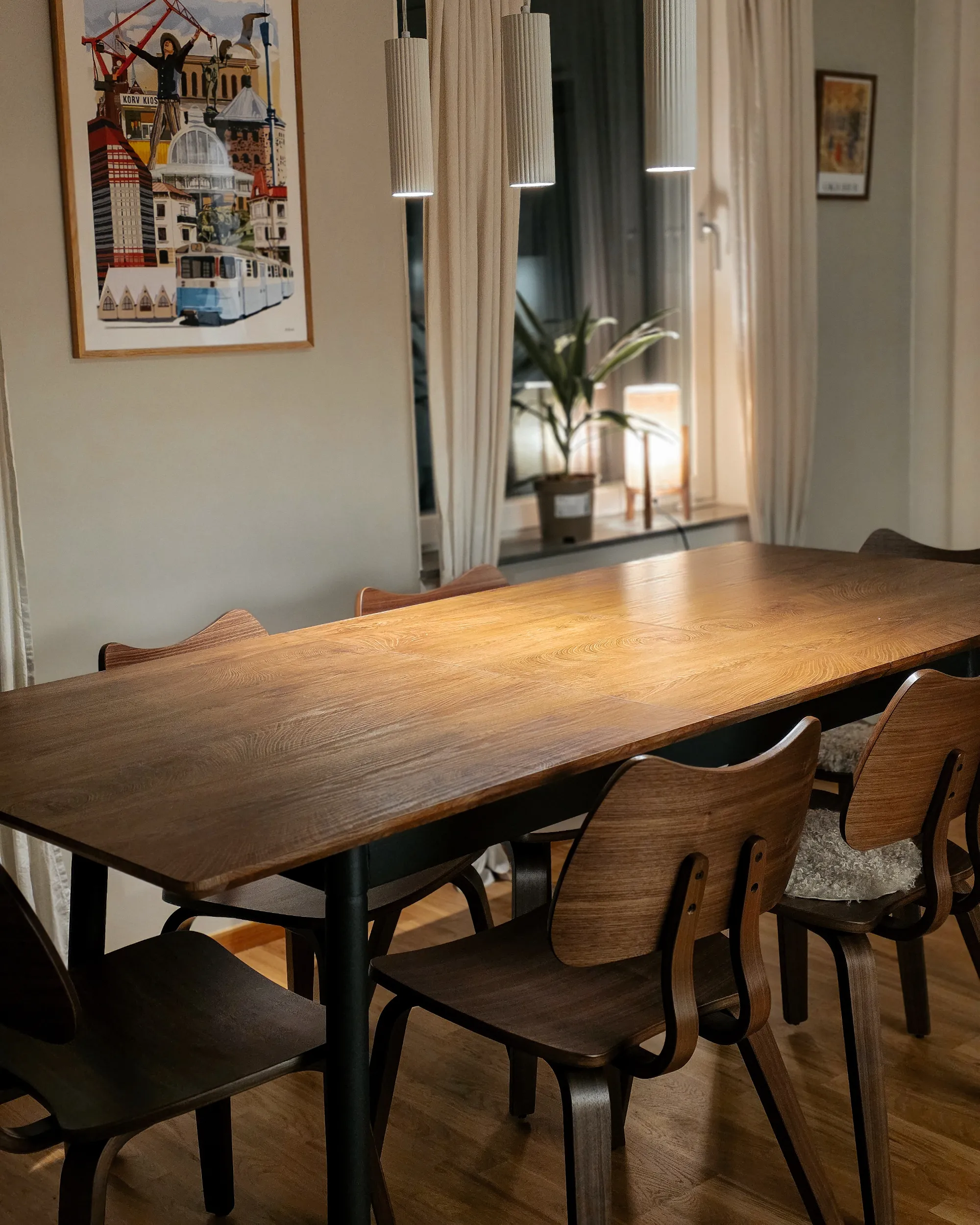 Set van 2 eetkamerstoelen DIANA Hout Donkerbruin