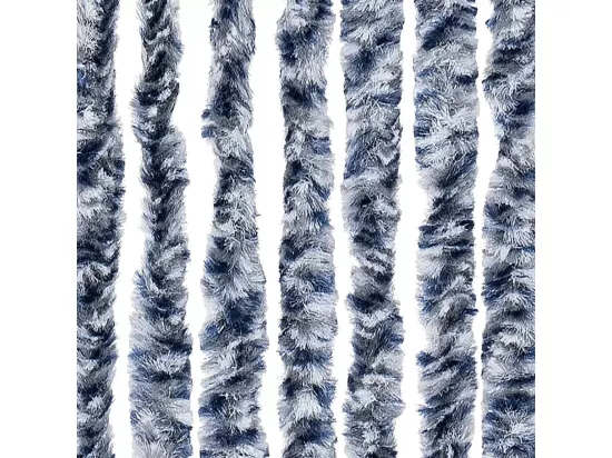 Rideau anti-mouches bleu et blanc 100x230 cm chenille