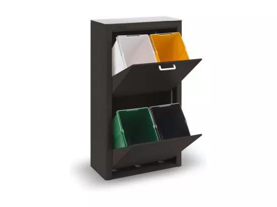 Poubelle cuisine de tri sélectif - 4 compartiments de 20L- CUBEK