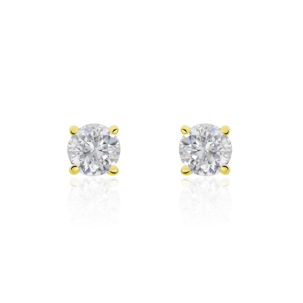 Boucles D'oreilles Puces Aphrodite Or Jaune Diamant