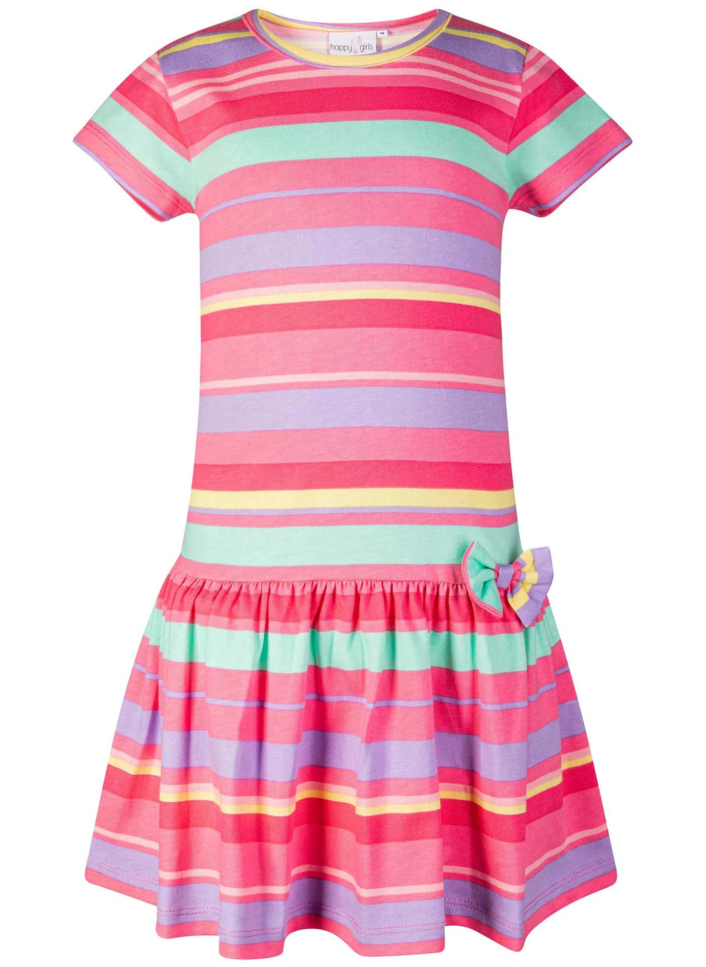 Kurzarm-Kleid MULTISTRIPE in pink