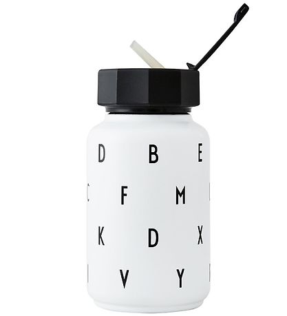 Design Letters Thermoflasche m. Strohhalmen - 330 ml - Weiß