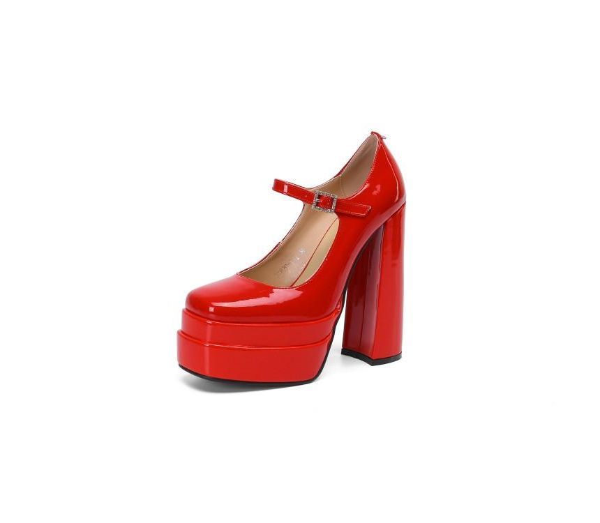 JY Shoes - Mary Jane plateau pumps met blokhak