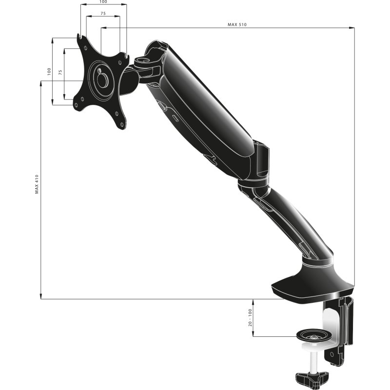 iiyama DS3001C-B1 support d'écran plat pour bureau 68,6 cm (27