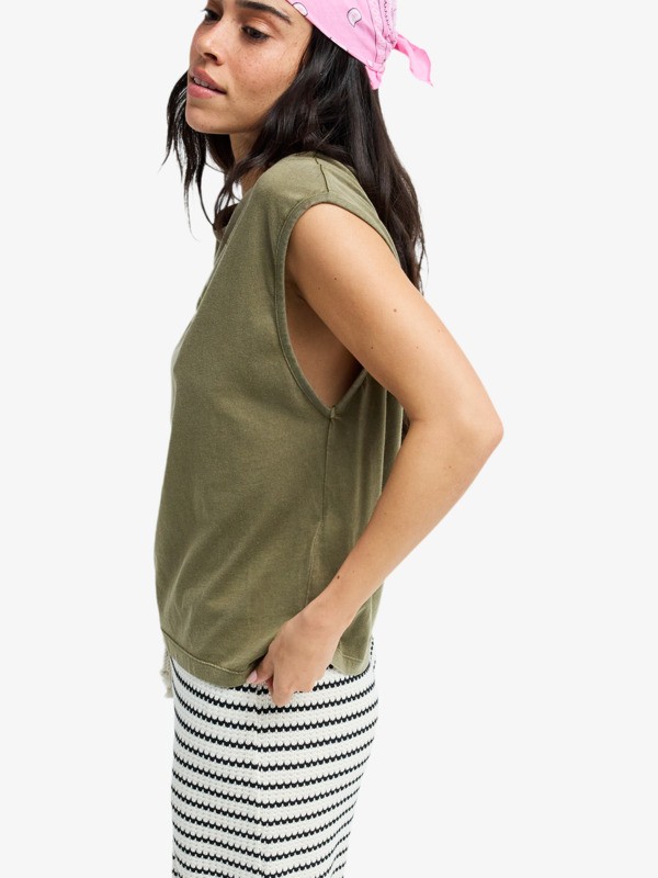 Crystal Sea T-shirt sans manches Vert Femme
