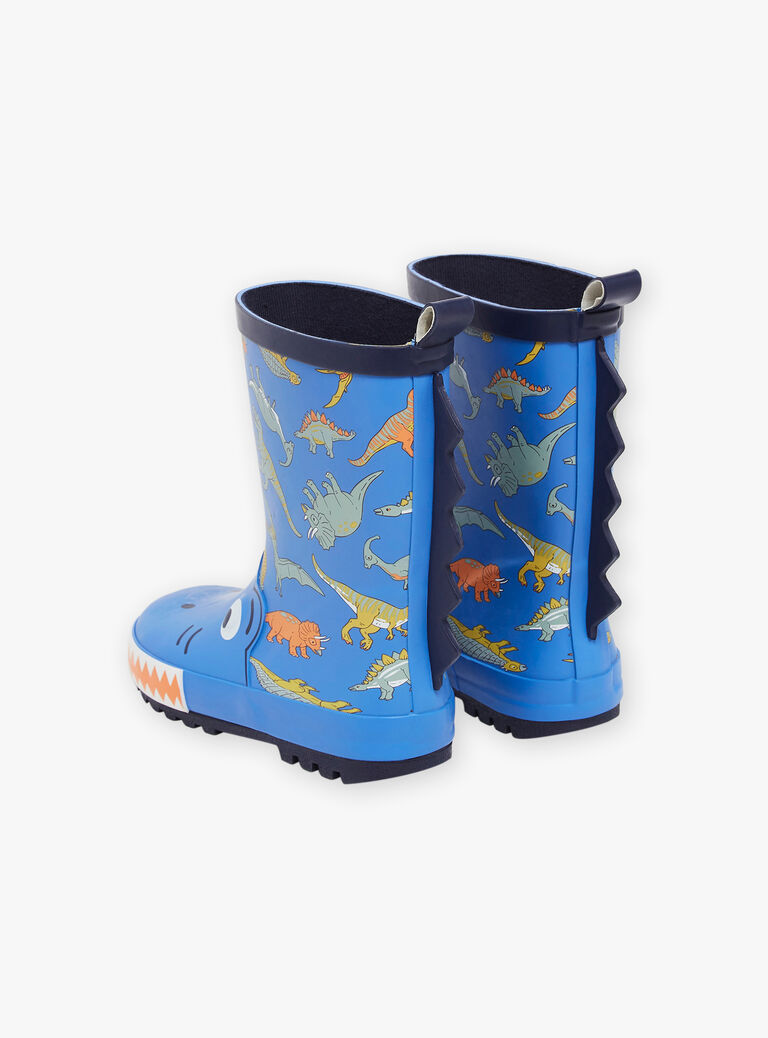 Bottes de pluie bleues à imprimé dinosaures
