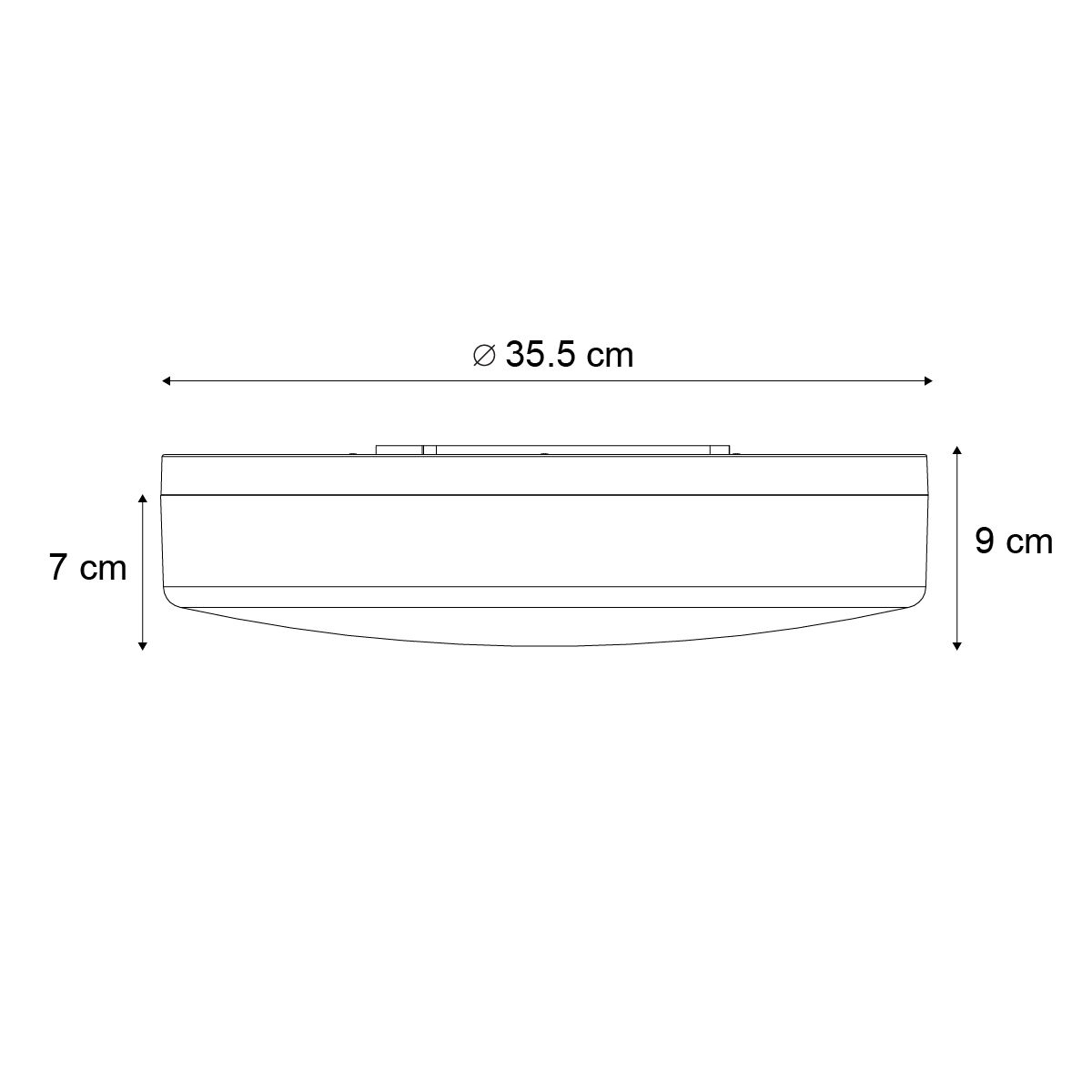 Plafondlamp zwart met smoke glas 35,5cm incl. LED dimbaar - Fira