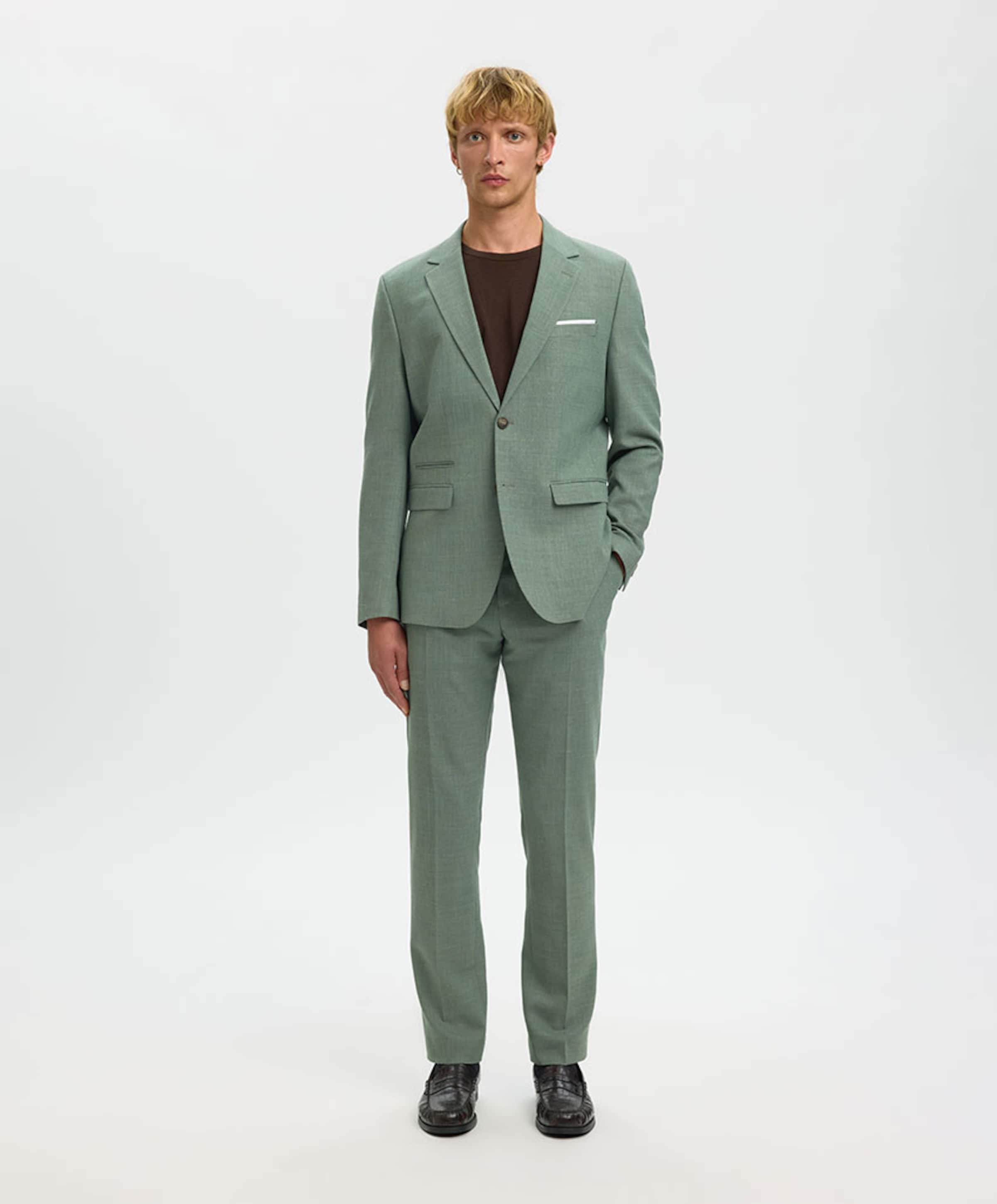Selected SLHSLIM-OASIS LINEN TRS B NOOS heren pantalon groen