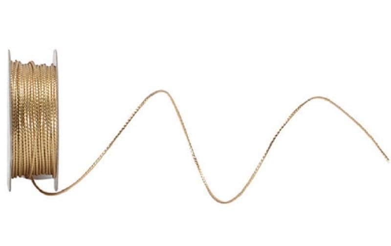 Kordelband Lurexa-Kordel 1 mm x 7 m, GoldGeschenkband aus Kordel