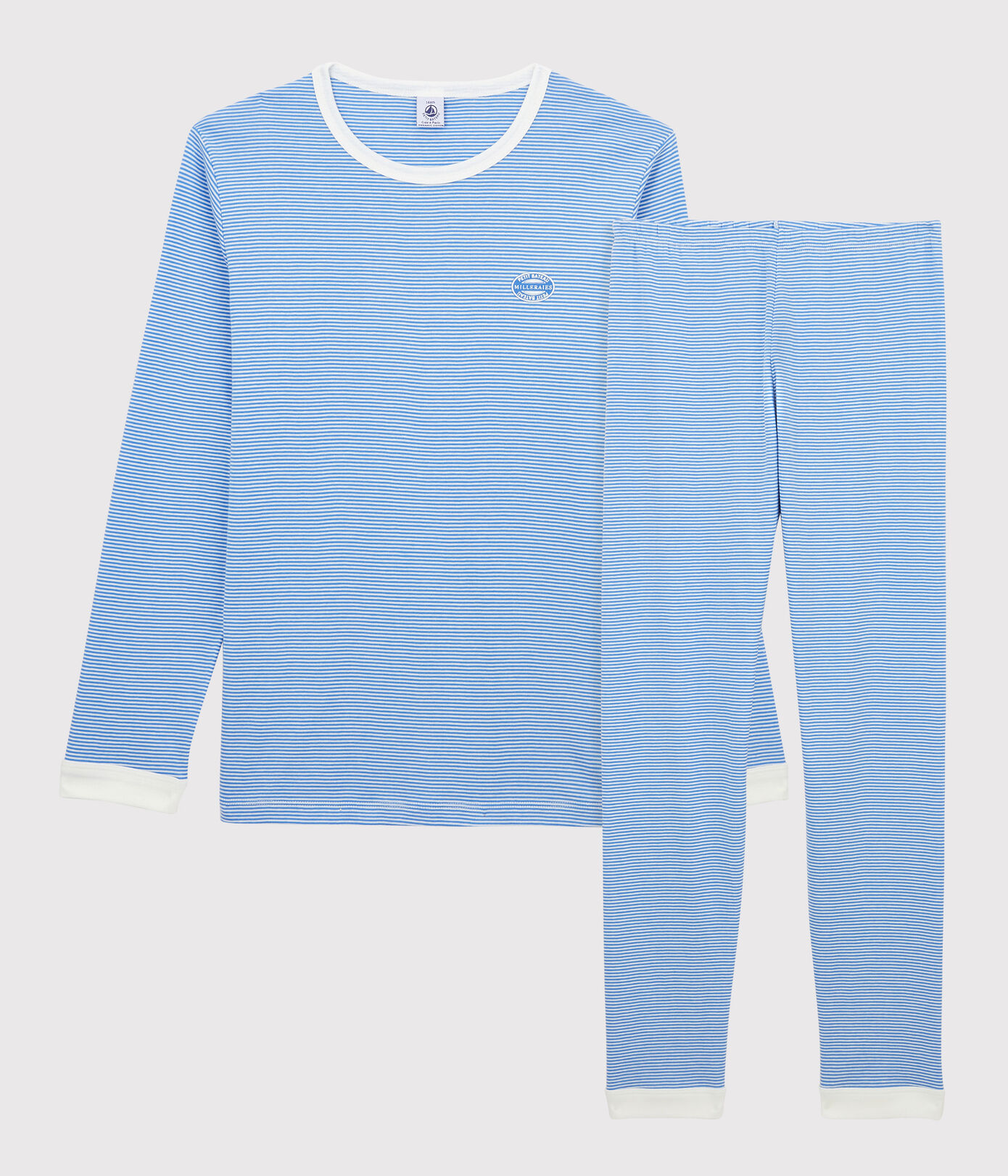 Pyjama milleraies bleu fille/garçon en coton biologique