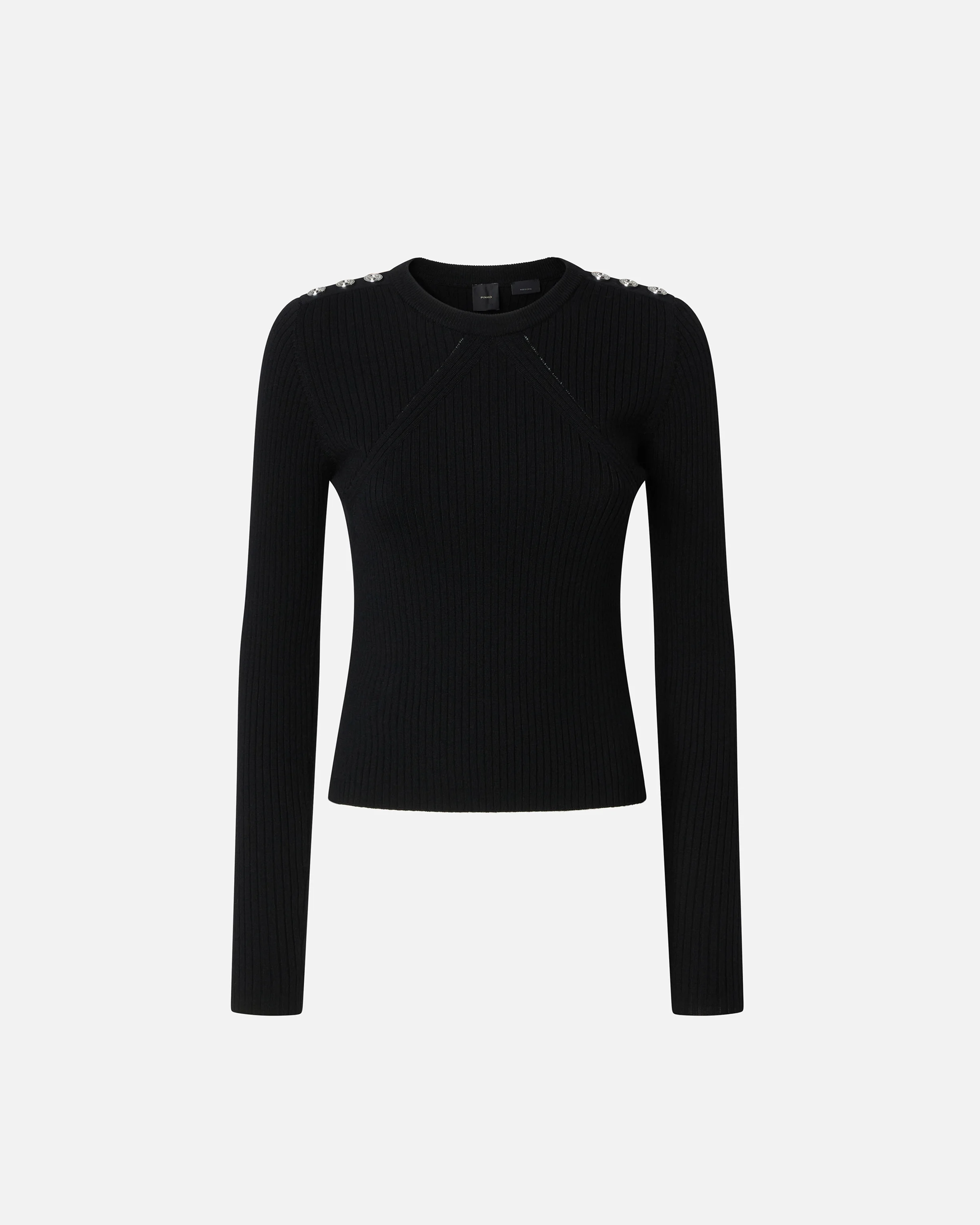 Pull à manches longues côtelée | Noir