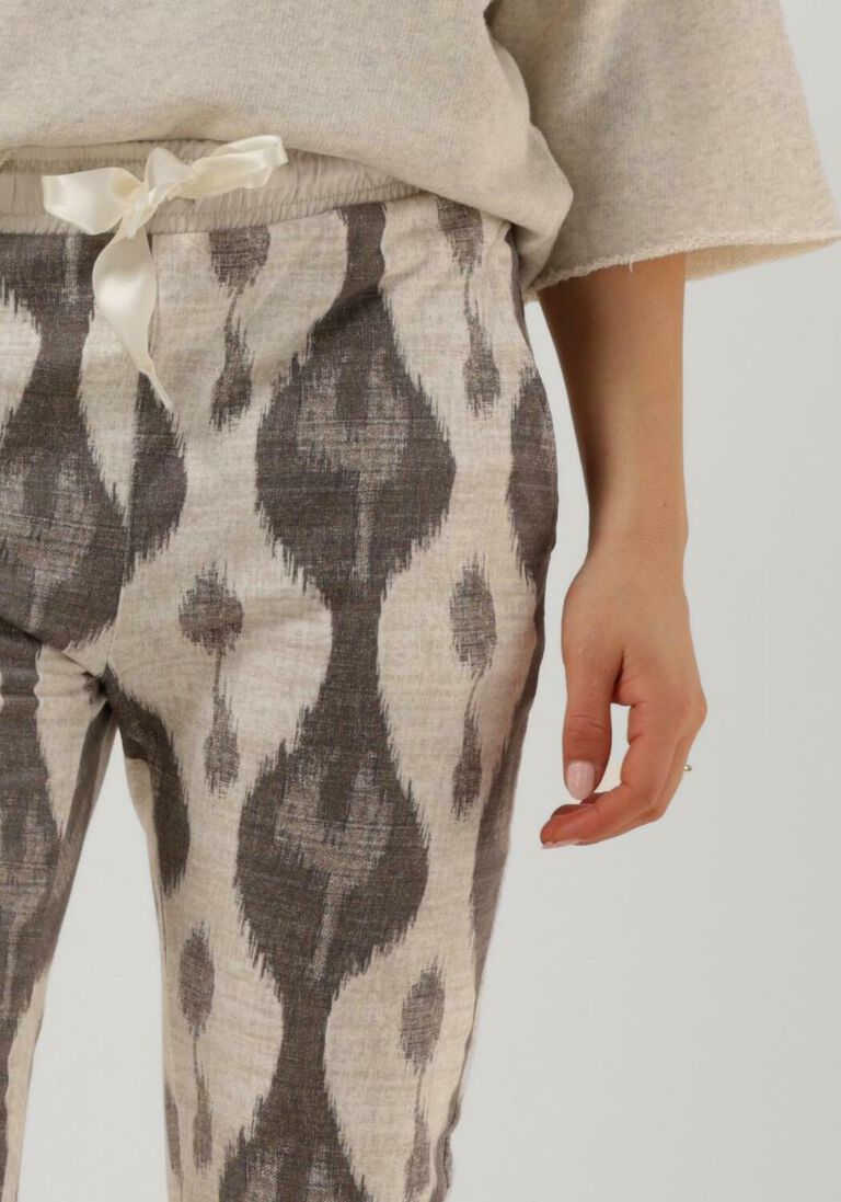 10DAYS ecru 10days joggingbroek cropped jogger ikat