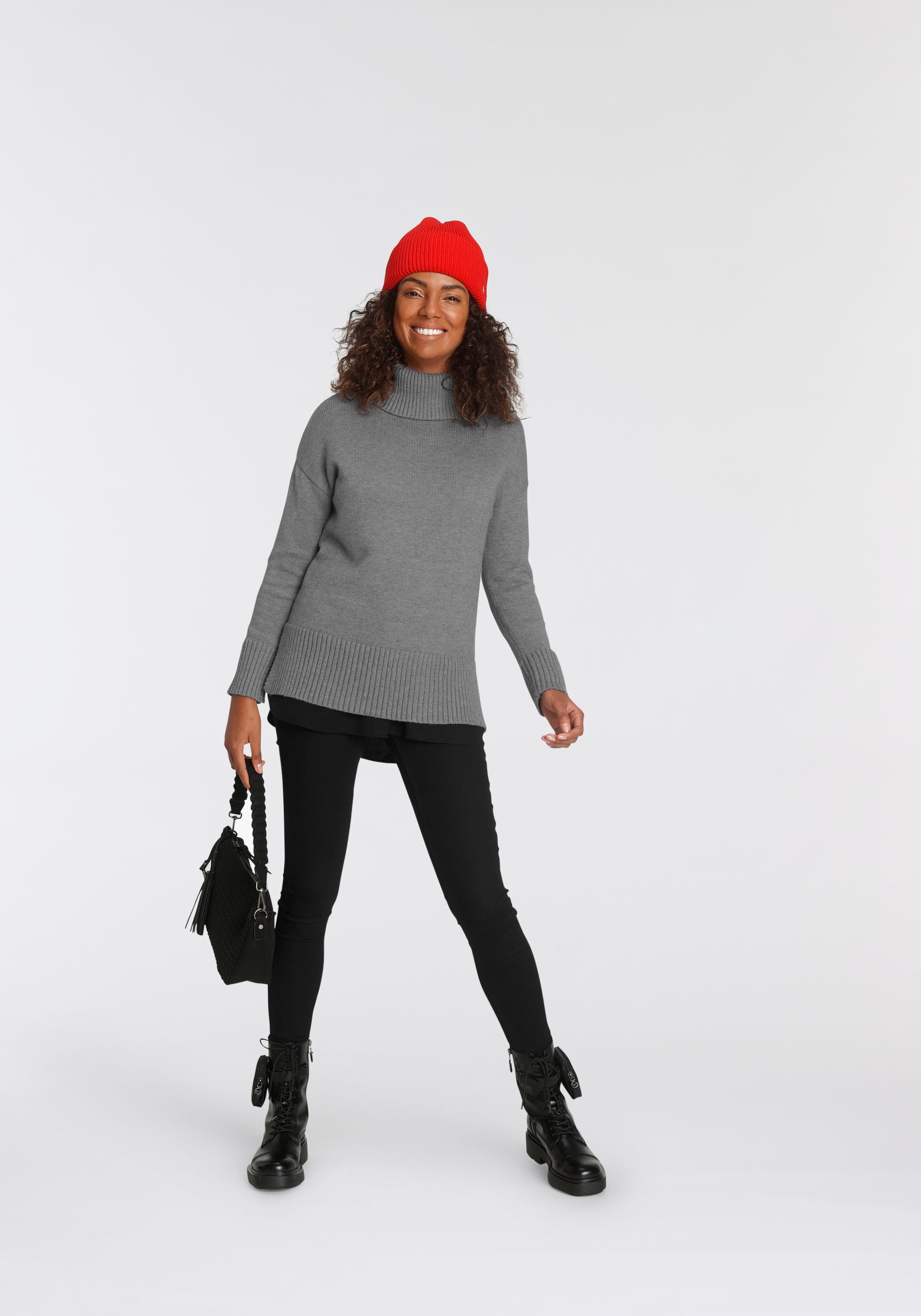 Tamaris Rollkragenpullover , in lässiger Form mit seitlichen Schlitzen