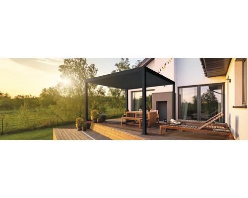 Pergola Mirador Deluxe, paaldikte 11 x 11 cm, 300 x 400 x 250 cm, zwart