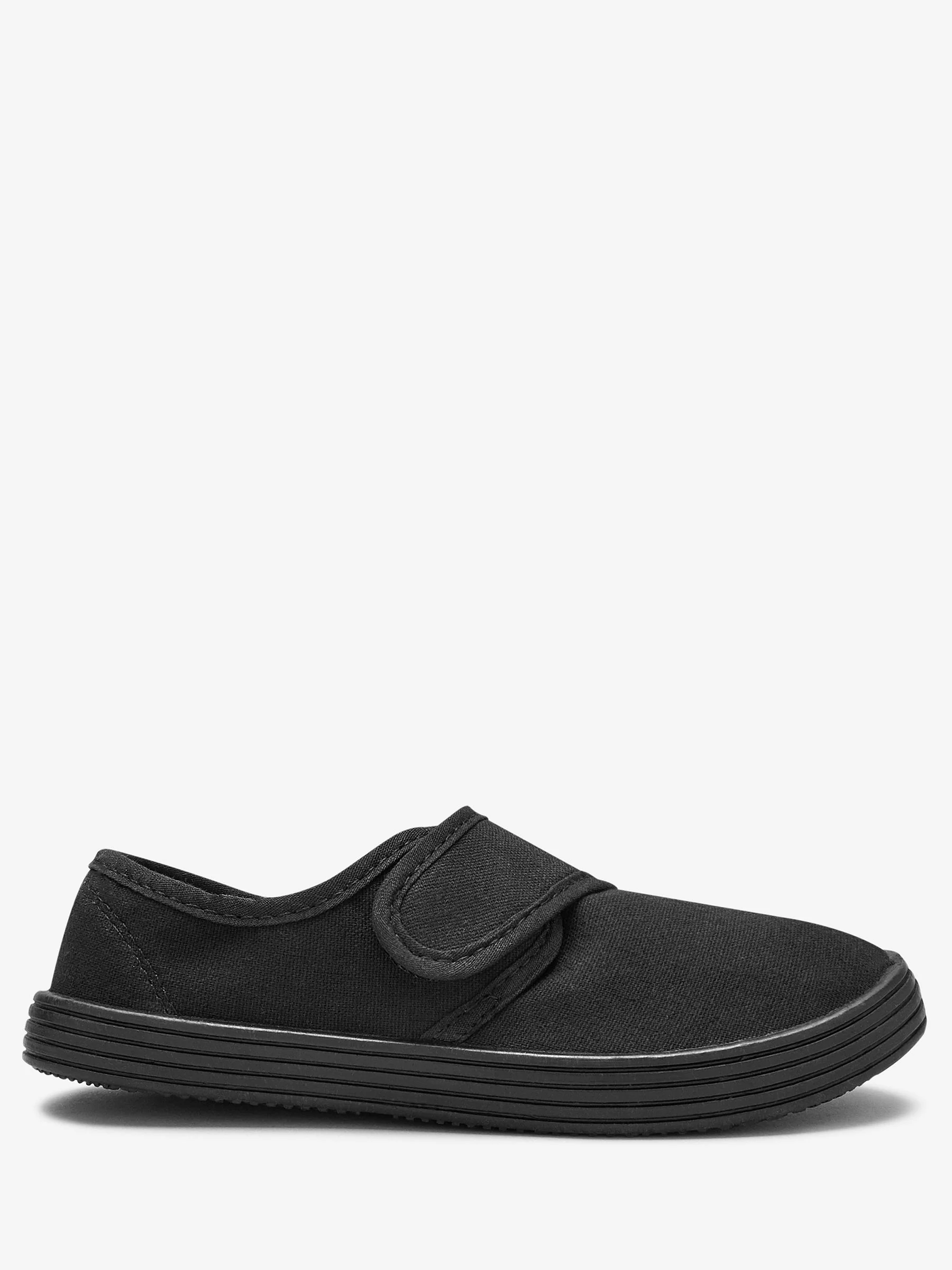 Zwart - Plimsoll schoolschoenen met klittenbandsluiting
