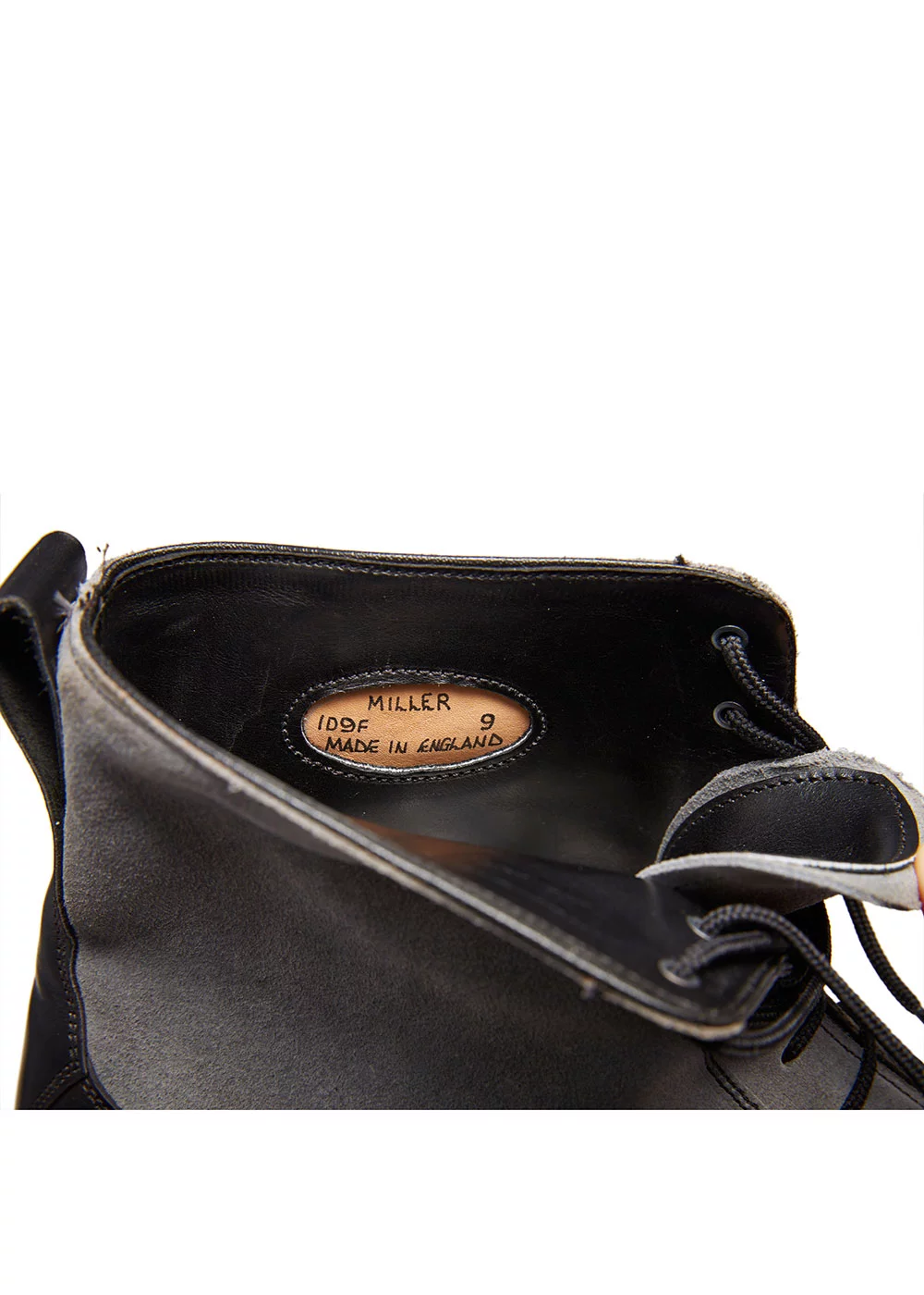 BOOTS CLARENCE VEAU NOIR ET VEAU VELOURS GRIS