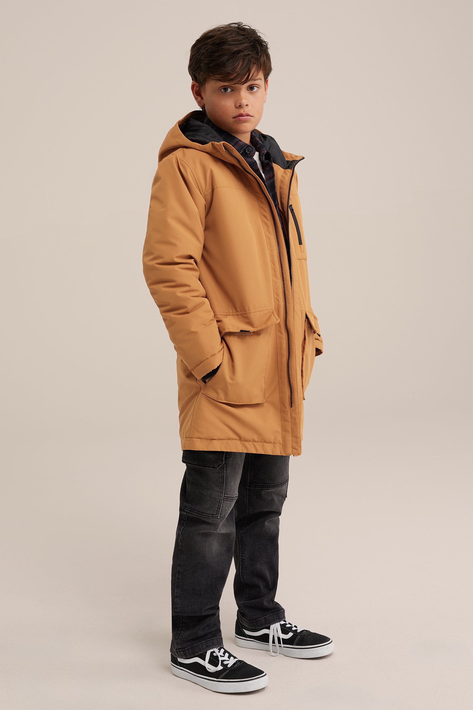 Jongens gewatteerde parka Salty Dog Okergeel