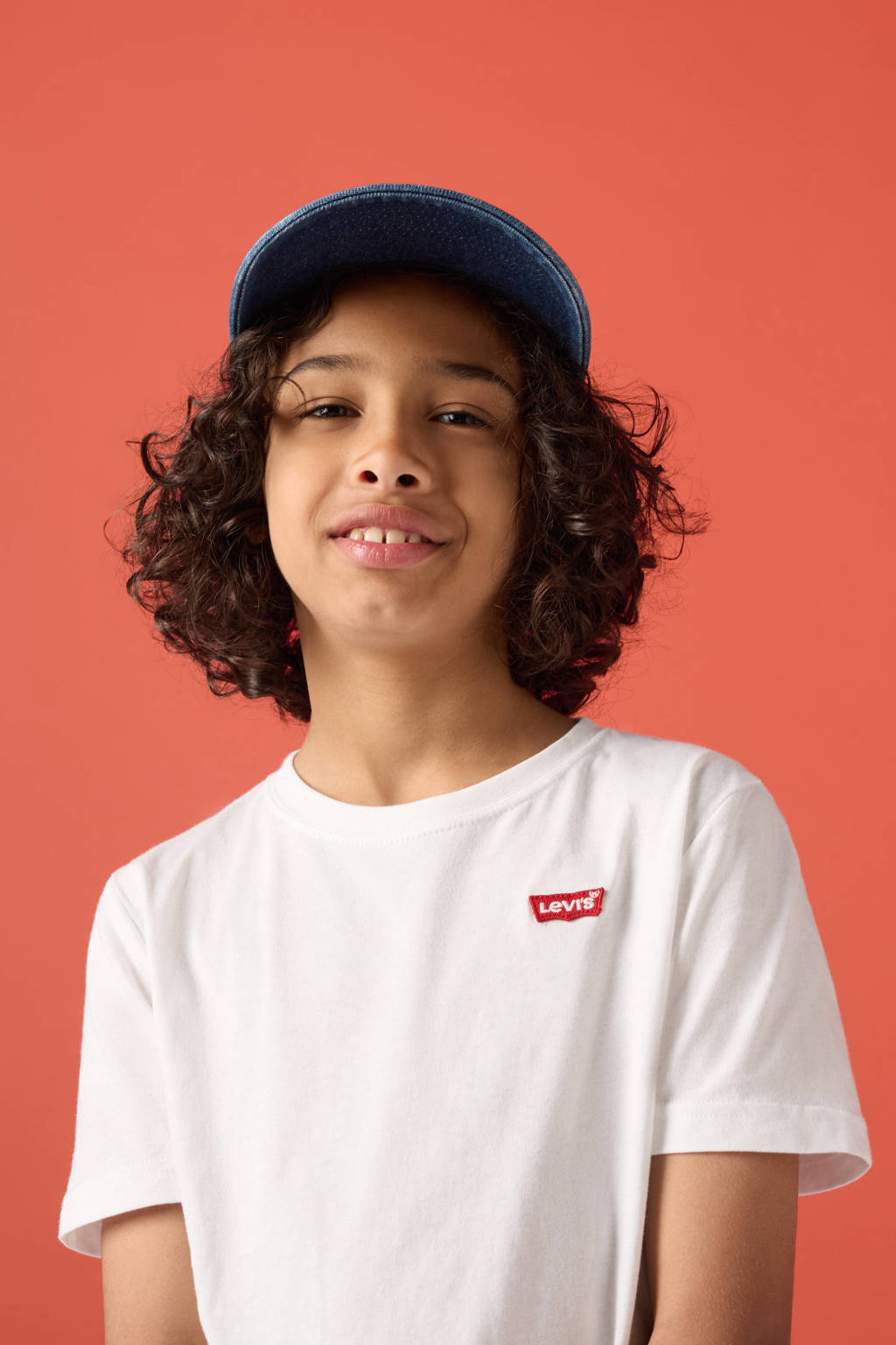 Levi's basic T-shirt Batwing chest met logo wit