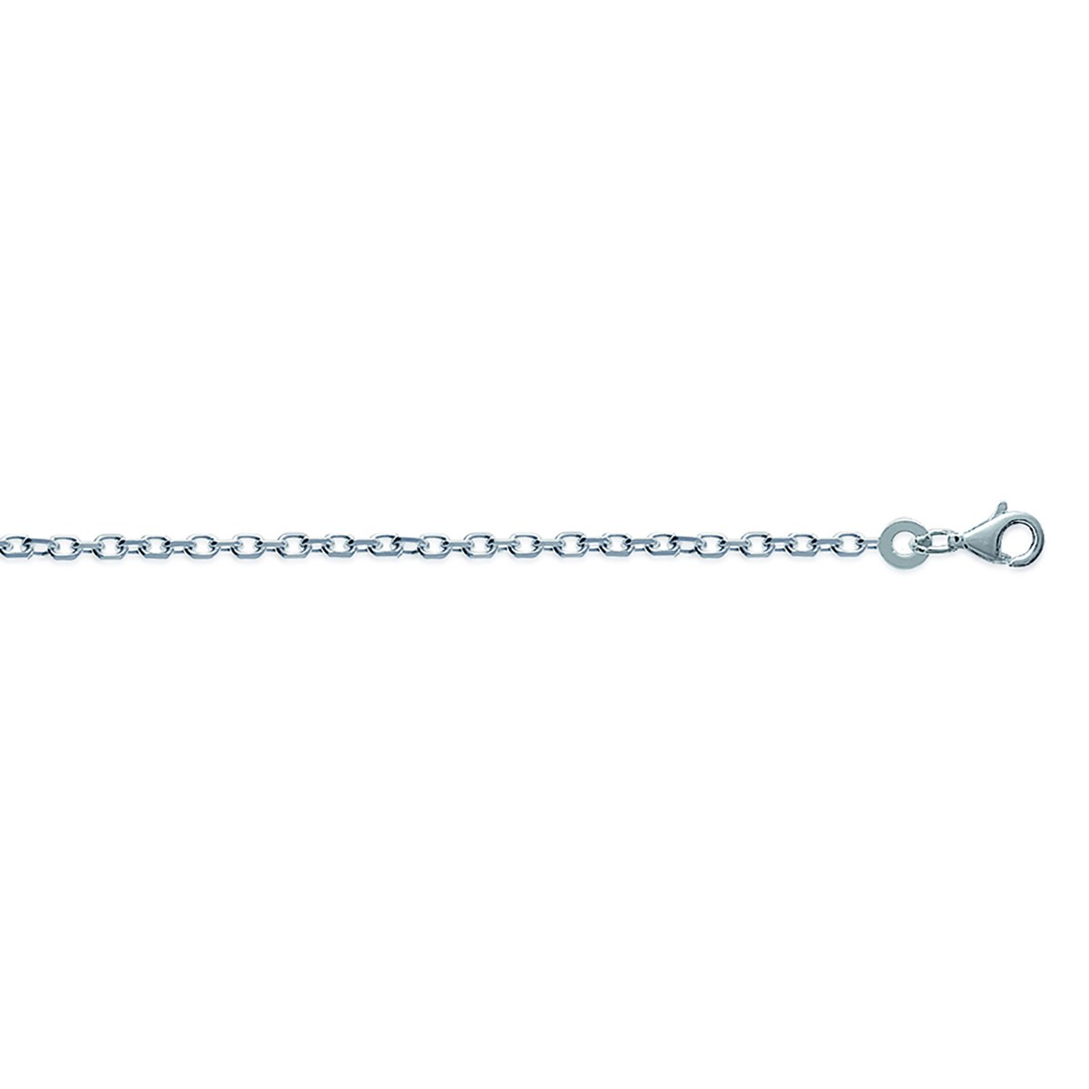 Chaine maille forçat argent rhodié 60 cm