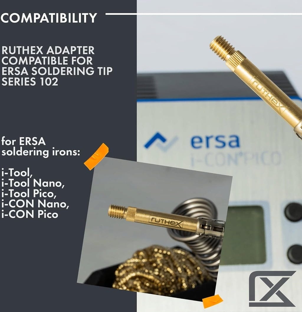 ruthex  2x Lötspitzen Adapter für ERSA Serie 832, 842 & 102    Adapter für ERSA Lötkolben