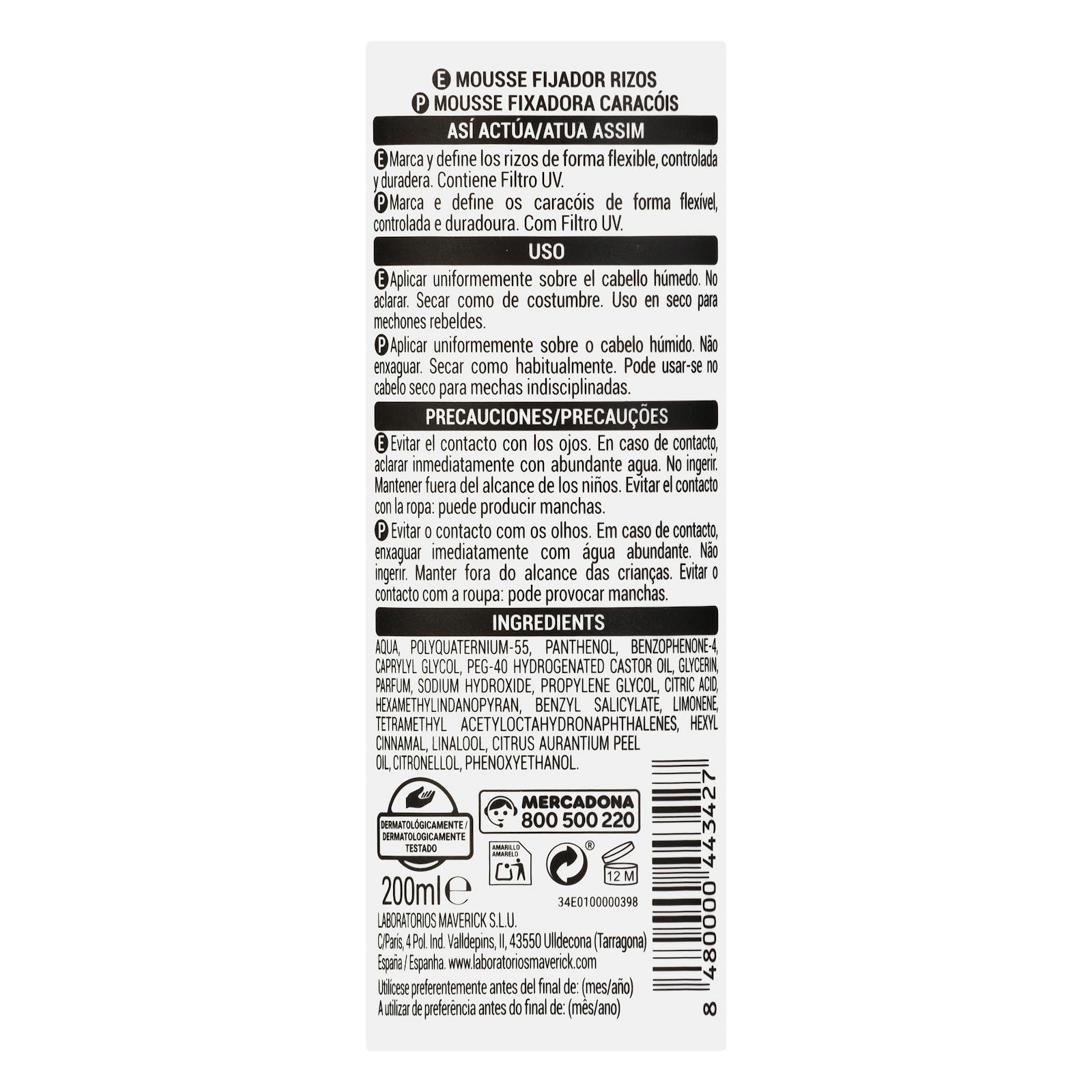 Mousse laquée Deliplus, tenue 2
