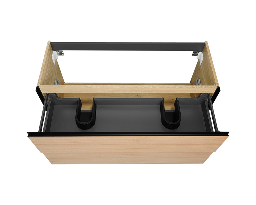 Mueller Sakura wastafelonderkast 120x45,2cm naturel eiken/mat zwart