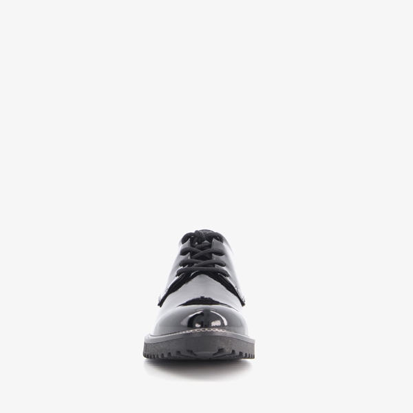 Nova lak dames veterschoenen zwart