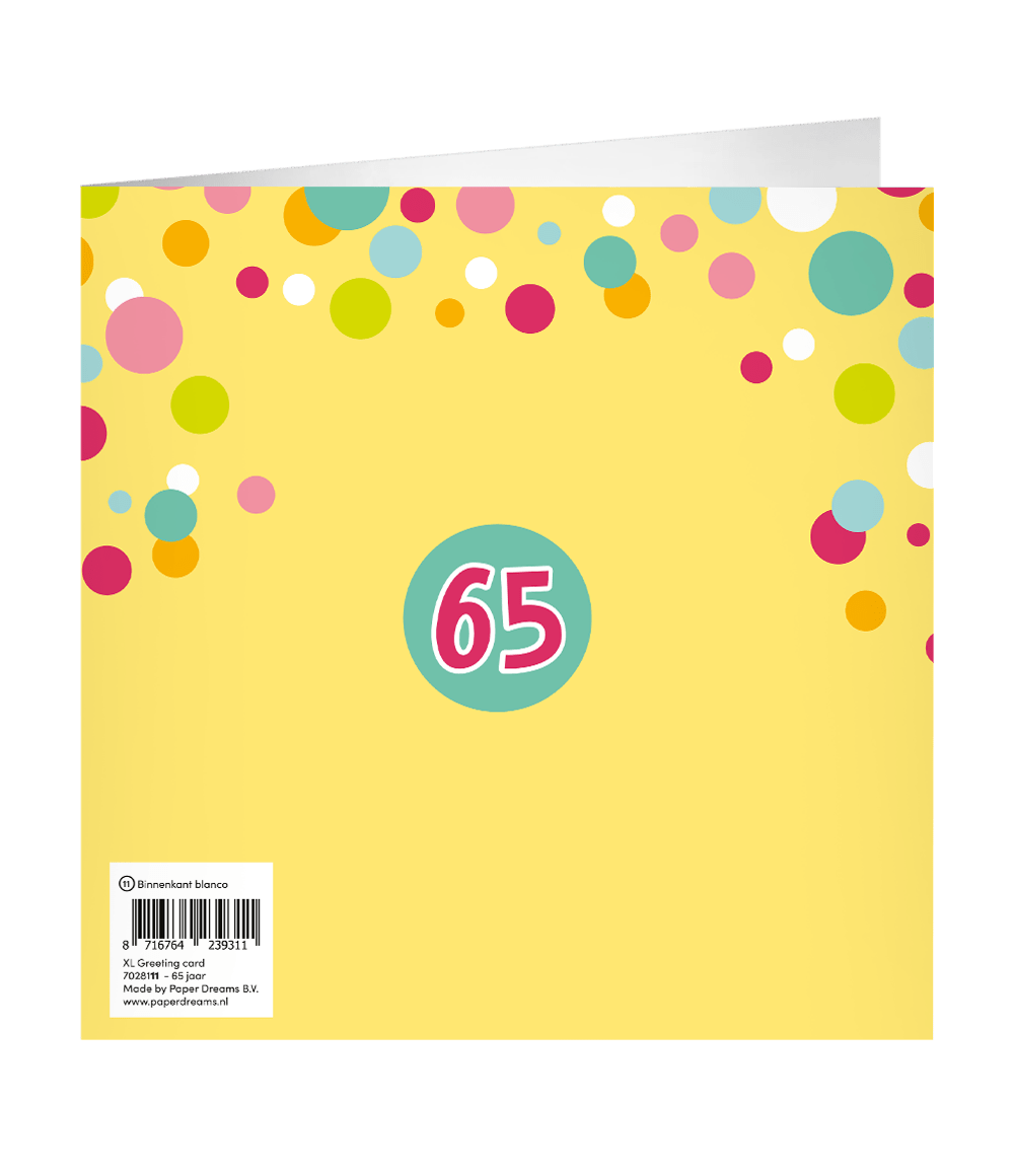 65 Jaar Wenskaart 23cm