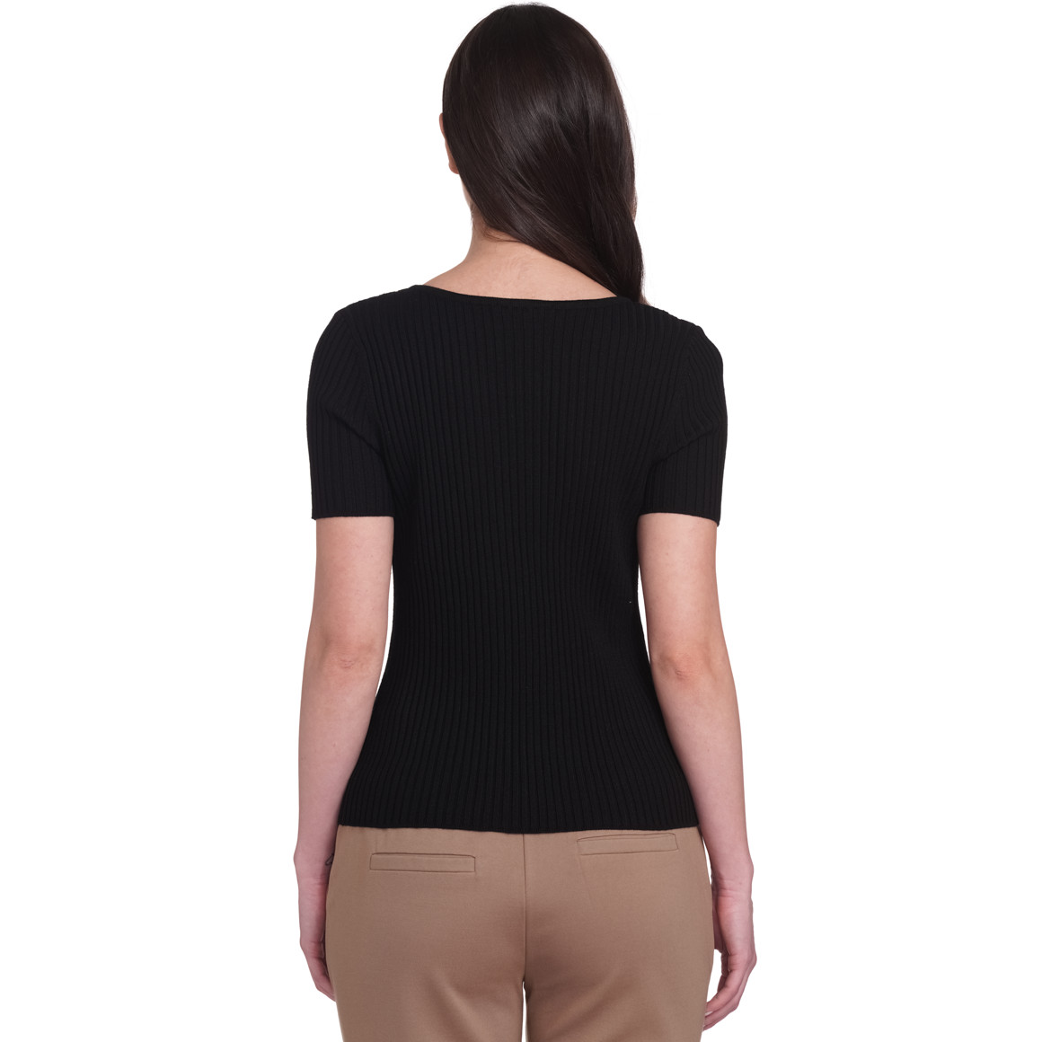 Gina Damen T-Shirt mit Rundhalsausschnitt schwarz