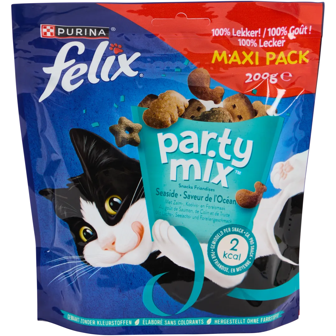 Felix Party Mix kattensnacks Seaside 200 gram | vis