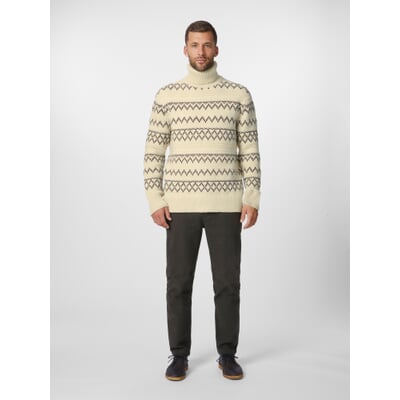 Herren-Rollkragenpullover gemustert, Natur