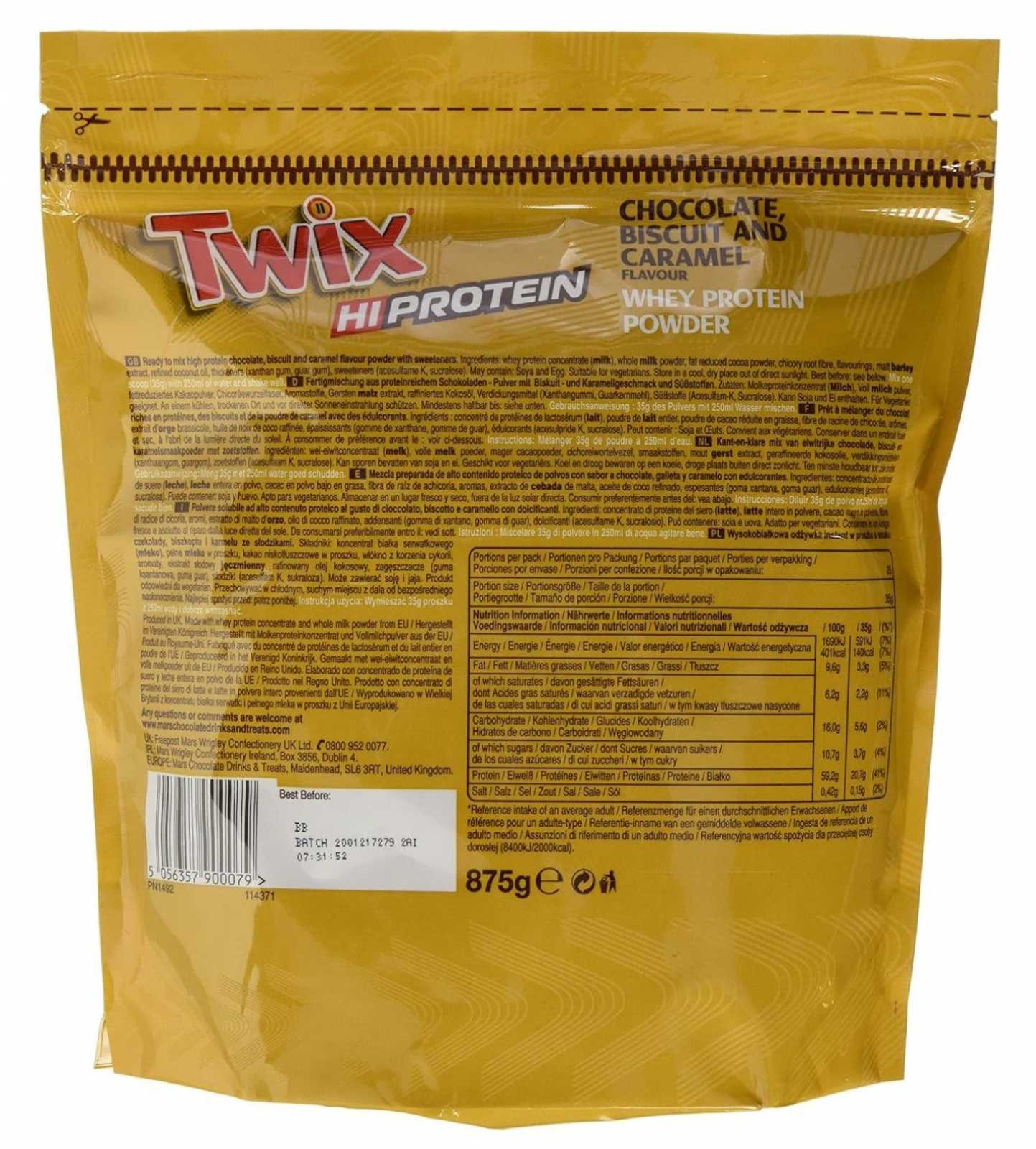 Mars Twix Hi Protein 875g