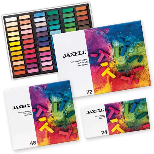 JAXELL® Soft Pastellkreiden, Etuis mit halben Kreiden