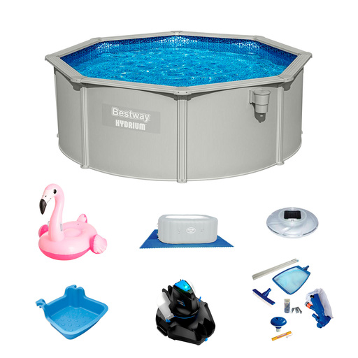 Kit para Piscina Redonda Bestway Hydrium 360x120 cm com Acessórios e Limpador de Piscina