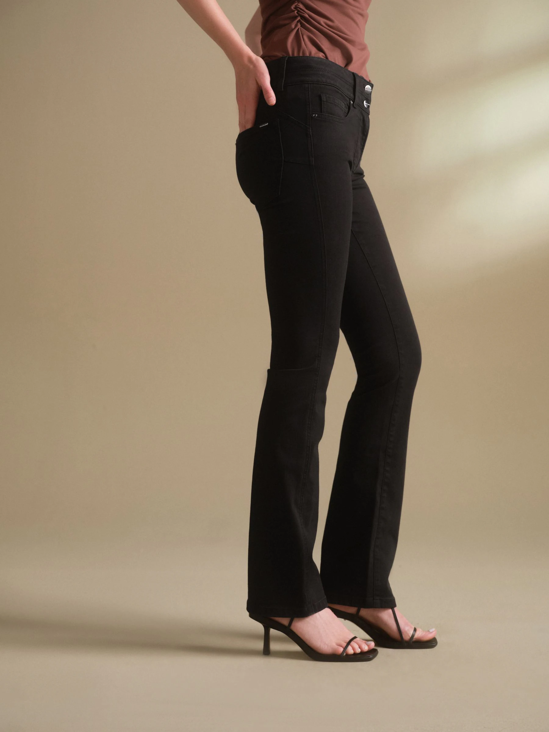 Net zwart - Lift, slim en shape jeans met bootcut