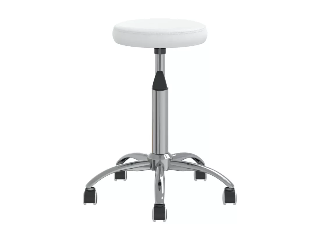 Chaise de bureau pivotante Blanc Similicuir