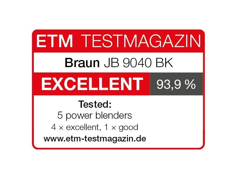 Braun Standmixer PowerBlend 9 JB 9040, Schwarz Standmixer mit 18 Programmen