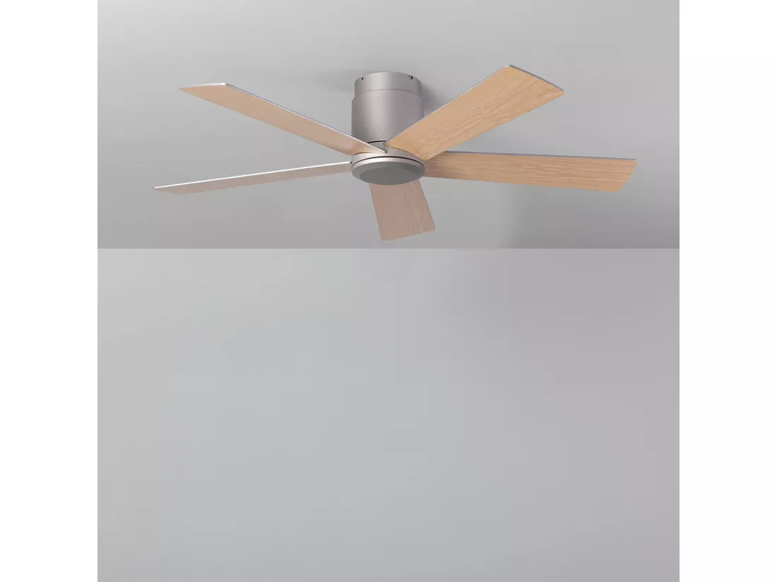 Ventilateur de Plafond Silencieux Flatiron 132 cm Moteur DC Bois clair Télécommande Sans lumière