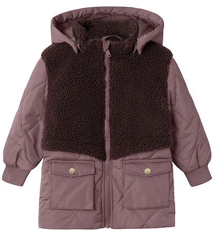 Name It Steppjacke m. Teddyfleece - NmfMika - Grape Shake