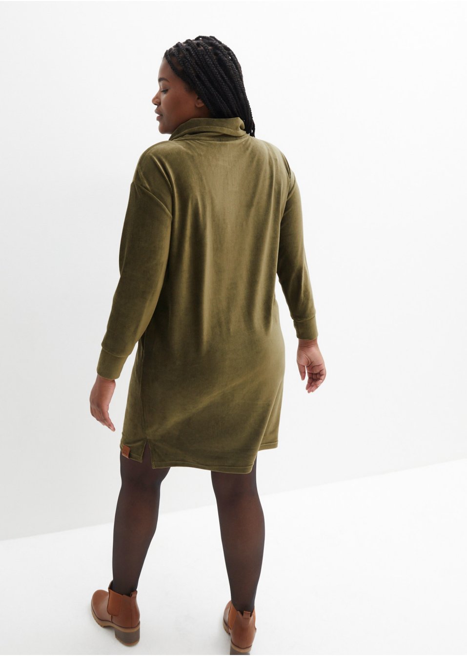Robe en jersey velours côtelé doux