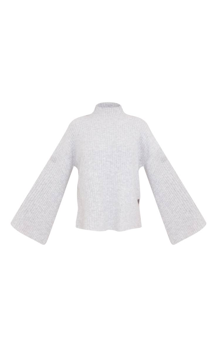 Gris Synthétiquell Oversize En Maille Côtelée Luxe