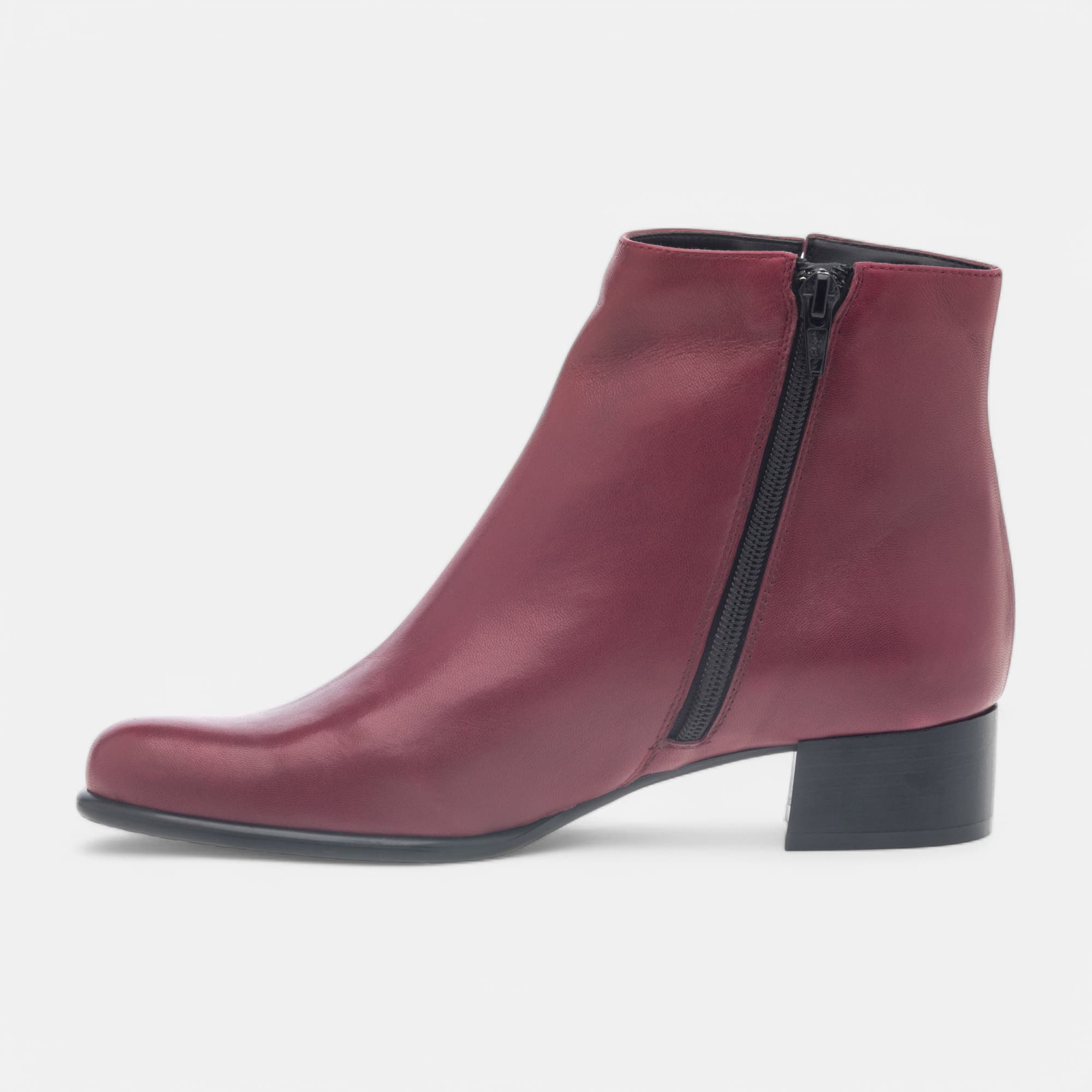 Bottines Femme en cuir rouge
