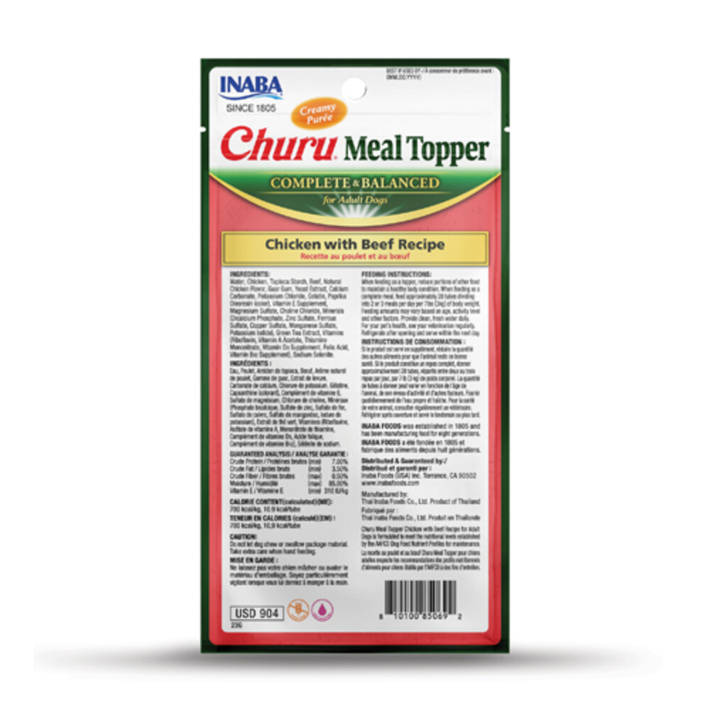 Inaba Churu Meal Topper Hondenvoer Chicken & Beef4 x 14 gr