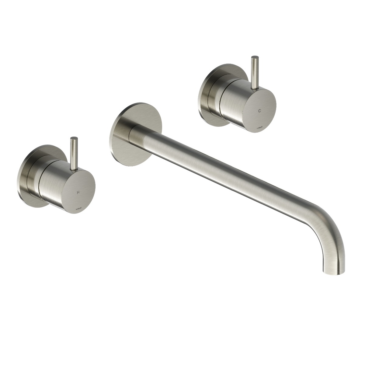 Hotbath Cobber 3-gats inbouw wastafelkraan 25cm geborsteld nikkel