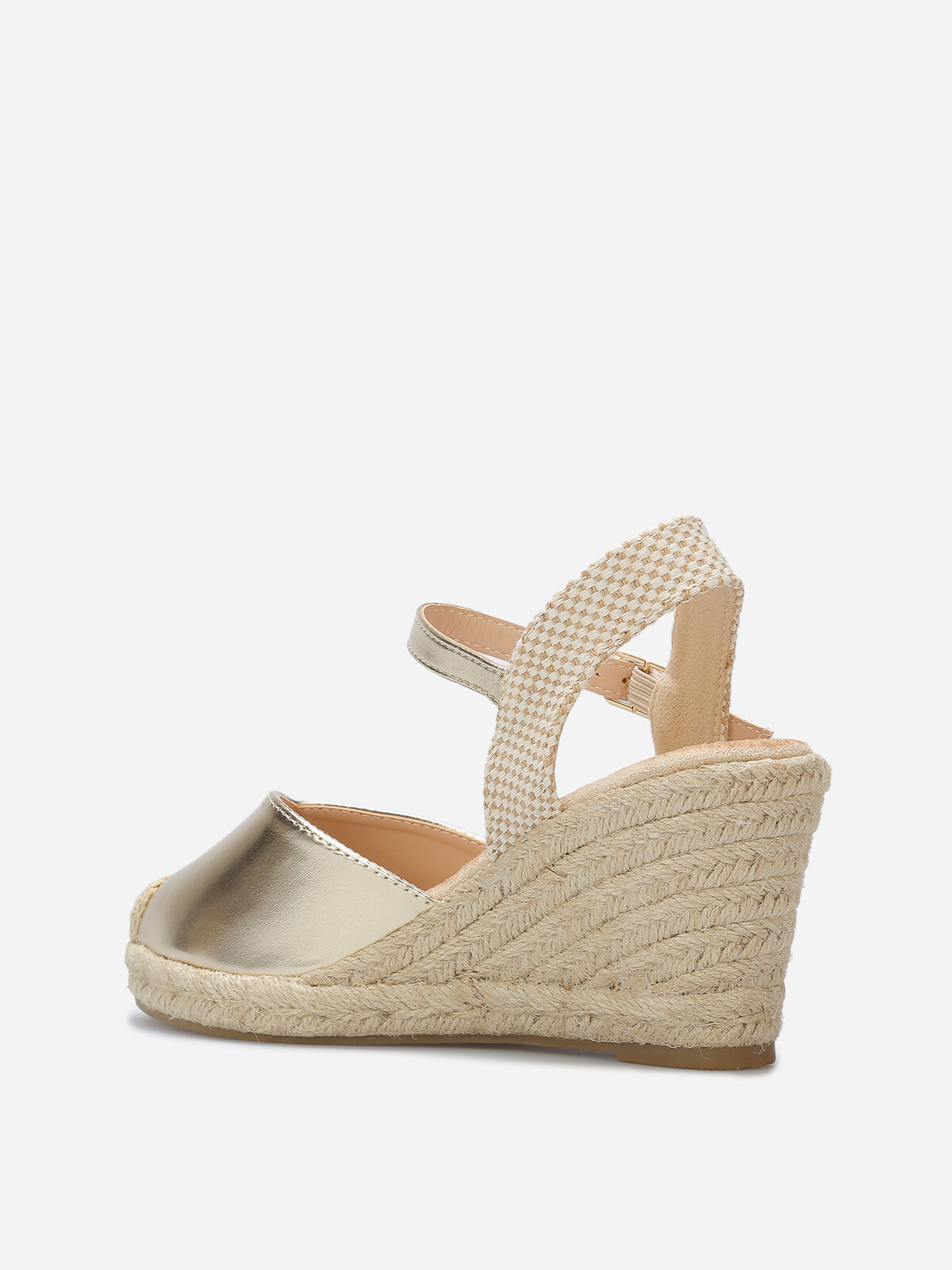 Espadrilles compensées en simili- Doré